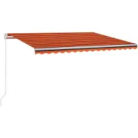 vidaXL Luifel handmatig uittrekbaar met LED 450x300 cm oranje en bruin