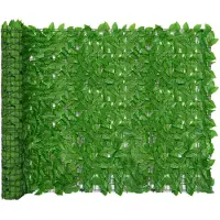 vidaXL Balkonscherm met groene bladeren 300x150 cm