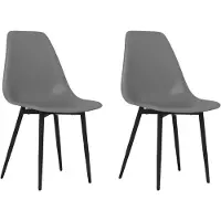 vidaXL Eetkamerstoelen 2 st PP grijs