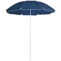 vidaXL Parasol met stalen paal 180 cm blauw