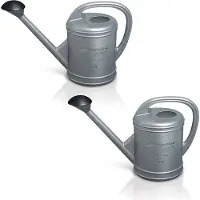 Prosperplast Set van 2x stuks kunststof bloemen/planten gieter met sproeikop/broeskop grijs 10 liter - Gieters