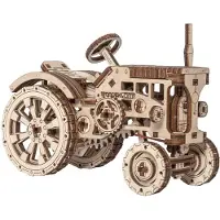 Wooden City modelbouwpakket Tractor hout - 119mm hoog x 158mm breed x 72mm diep - naturel kleur