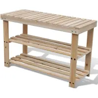 vidaXL Schoenenrek en bankje 2-in-1 hout online kopen