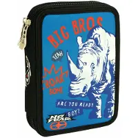 No Fear Etui Neushoorn Junior 20 Cm Polyester Zwart 27-delig