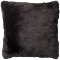Dutch decor - ZAYA - Kussenhoes 60x60 cm - bontlook - effen kleur - Raven - zwart