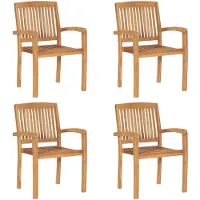 vidaXL Tuinstoelen stapelbaar 4 st massief teakhout