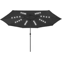 vidaXL Parasol met LED-verlichting 400 cm zwart