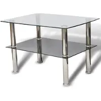 vidaXL Salontafel met 2 lagen glas