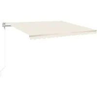 vidaXL Luifel automatisch uittrekbaar 450x350 cm crèmekleurig