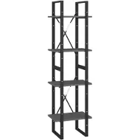 vidaXL Boekenkast met 4 schappen 40x30x140 cm massief grenenhout grijs