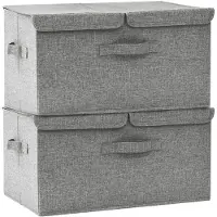 vidaXL Opbergboxen 2 st 50x30x25 cm stof grijs