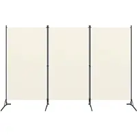 vidaXL Kamerscherm met 3 panelen 260x180 cm stof wit