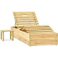 vidaXL Ligbed met tafel groen geïmpregneerd grenenhout