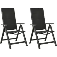 vidaXL Tuinstoelen 2 st inklapbaar textileen aluminium zwart