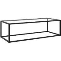 vidaXL Salontafel met gehard glas 120x60x35 cm zwart