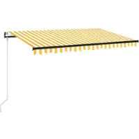 vidaXL Elektrisch zonnescherm met led en sensor 4,5 x 3,5 m