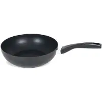 San Ignacio Aluminium zwarte wok/wokpan Gusto met anti-aanbak laag 28 cm - Wokpannen