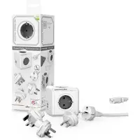 Allocacoc PowerCube ReWirable USB + 3x plug + IEC EU cable DE; GREY