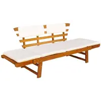 vidaXL Ligbed/tuinbank 190x66x75 cm massief acaciahout online kopen