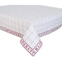 Clayre & Eef tafelkleed 130x180 cm - wit, rood - katoen, 100% katoen