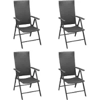 vidaXL Tuinstoelen 4 st poly rattan zwart