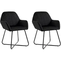 vidaXL Eetkamerstoelen 2 st fluweel zwart