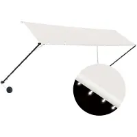 vidaXL Luifel uittrekbaar met LED 350x150 cm crème