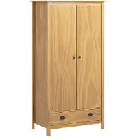 vidaXL Garderobekast met 2 deuren, model Hill, 89x50x170 cm, massief grenenhout