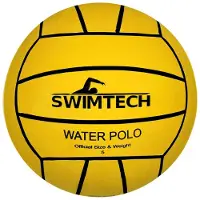 SwimTech bal Waterpolo rubber geel maat 5