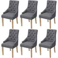 vidaXL Eetkamerstoelen 6 stuks donkergrijs stof online kopen