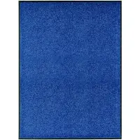 vidaXL Deurmat wasbaar 90x120 cm blauw