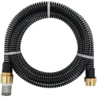 vidaXL Zuigslang met messing koppelingen 1,1'' 10 m pvc zwart