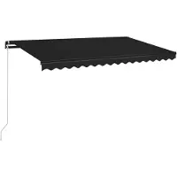 vidaXL Luifel handmatig uittrekbaar 400x350 cm antracietkleurig