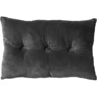 Dutch decor - VALERIE - Sierkussen 40x60 cm - velvet - met knopen - Charcoal Gray - antraciet