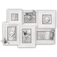 Zep - Multi Houten Trouw Fotolijst Astrid Wit Voor Foto's 3x 10x15 1x 7x7 1x 9x13 1x 10x10 Afmeting 51x35,5 Cm - Lc126