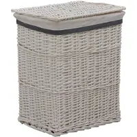 vidaXL Wasmand wilgen wit