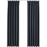 vidaXL Gordijnen verduisterend met haken 2 st 140x245 cm antraciet