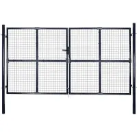 vidaXL Tuinhek van gaas gegalvaniseerd staal 300x175 cm grijs