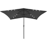 vidaXL Parasol met LED's en stalen paal 2x3 m antracietkleurig