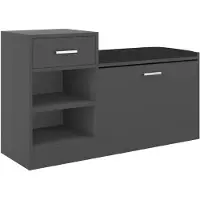 vidaXL Schoenenbank 94,5x31x57 cm bewerkt hout grijs