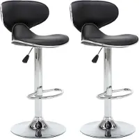 vidaXL Barstoelen 2 st kunstleer zwart