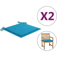 vidaXL Tuinstoelkussens 2 st 50x50x4 cm stof blauw