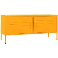 vidaXL Tv-meubel 105x35x50 cm staal mosterdgeel