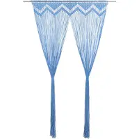 vidaXL Gordijn macramé 140x240 cm katoen blauw