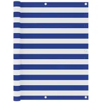 vidaXL Balkonscherm 120x400 cm oxford stof wit en blauw