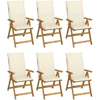 vidaXL Tuinstoelen 6 st inklapbaar met kussens massief acaciahout