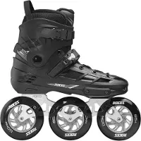 Roces Ego TIF 3x110 Skeelers Volwassenen - 3 Wielen 110mm - Speed Skates / Inline Skates - Zwart Zilver - Maat 40