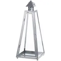 Esschert Design Lantaarn Pyramide Zilver 20,3 X 13,4 X 32,8 Cm