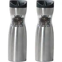 Kesper 2x stuks elektrische peper/zout molens rvs 20 cm - Peper en zoutstel
