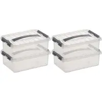 Sunware 4x Kunststof stapelbare opbergbak 4 liter 30 cm - Opbergbox